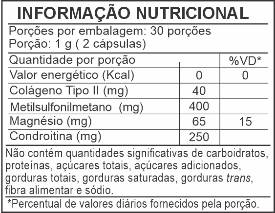 Informação Nutricional - CONDROAGE